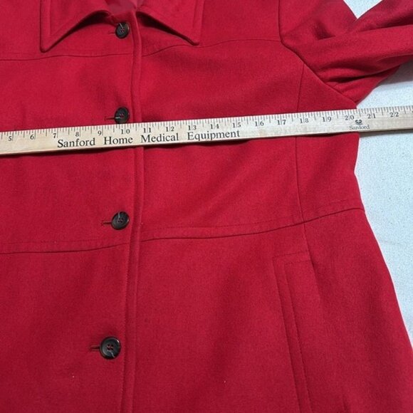 Harve Bernard Red Wool Blend Pea Coat Sz10P Career Old Money Preppy - Picture 12 of 13
